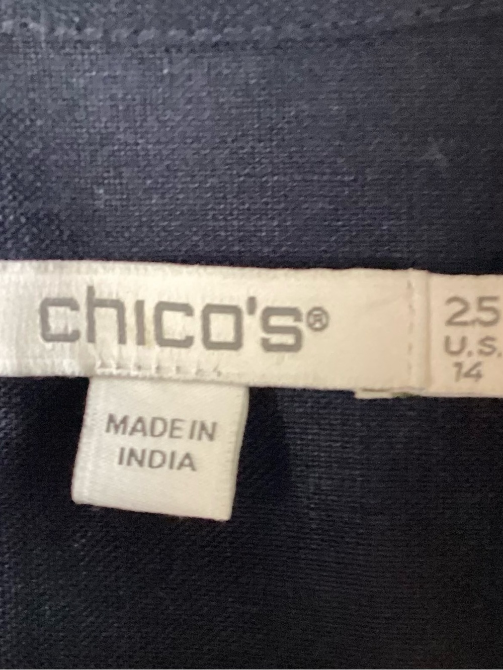 Chico’s 100% Linen Midnight Navy Button-Front Tiered Maxi Dress - Picture 4 of 10